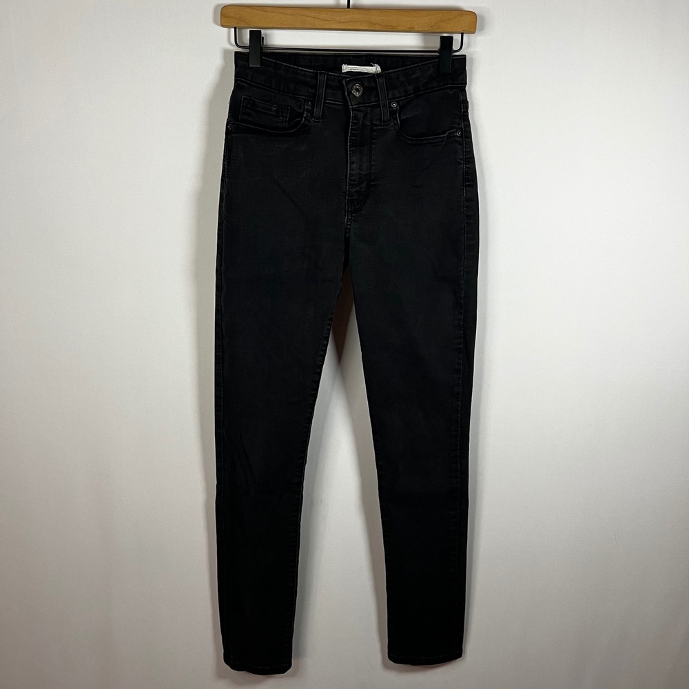Levi's Pants Women 27 Washed Black Denim 721 High Rise Skinny Jeans Stretch